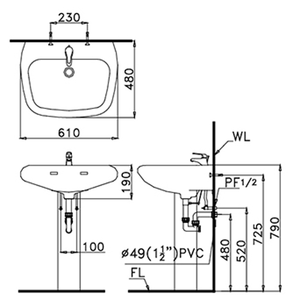 bản vẽ chậu L2560