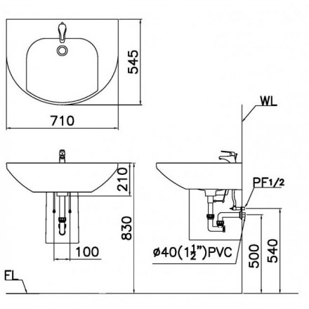 bản vẽ chậu LF2270