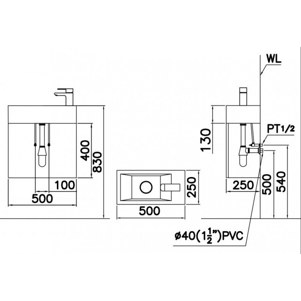 bản vẽ chậu LF5239S