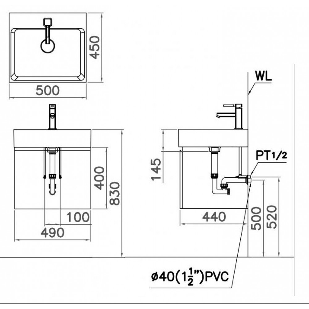 bản vẽ chậu LF5253
