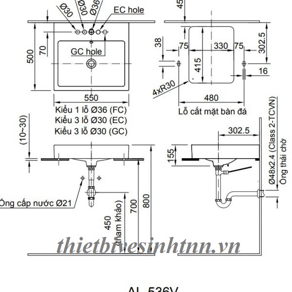 ban-ve-chau-dat-ban-INAX-AL-536V